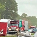 Photo: Radiation Fears: Truck carrying radioactive uranium compound crashes in North Carolina