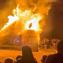 Photo: Utah protest against ‘medical tyranny’ includes burning a giant effigy of a vaccine syringe